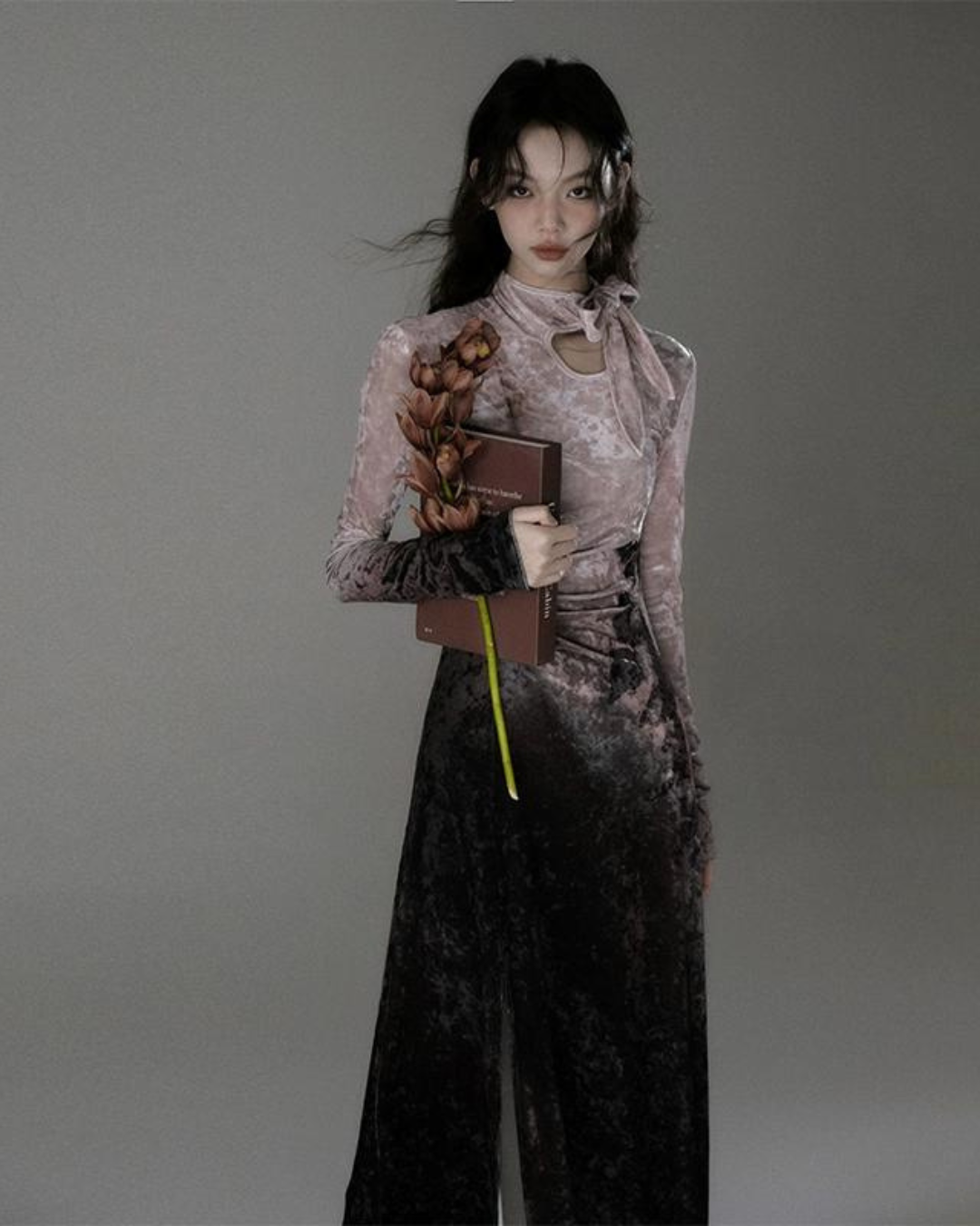 Butterfly Velvet Slim Dress SHE0001