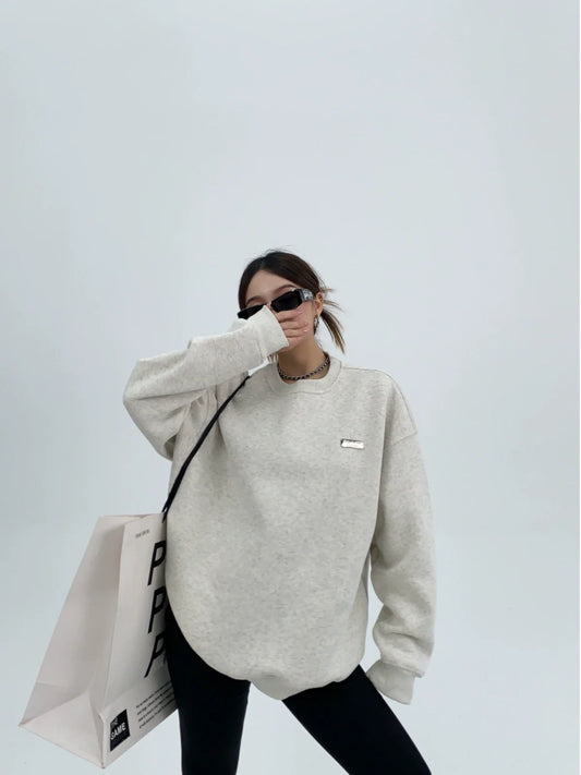 Round Neck Sweat Tops YLS0067